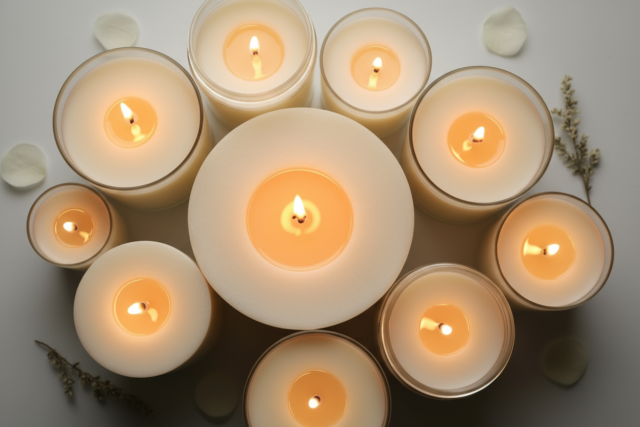 Can you edit this image to make these candles white or off white?